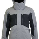 Turbine Jedi Insulated Jacket 2024 - A gray jacket with a black chest panel and diagonal black stripes on the sleeves.