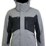 Turbine Jedi Insulated Jacket 2024 - A gray jacket with a black chest panel and diagonal black stripes on the sleeves.