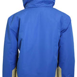 Turbine Juniors Method Insulated Jacket 2023 - A blue and tan insulated jacket with a hood, featuring a zipper closure on the front.
