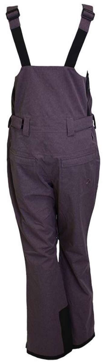 Turbine Ladies Longtrail Bib Pants 2024 - Dark-colored bib pants with a subtle pattern of thin stripes, featuring adjustable straps and belt loops.