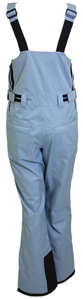 Turbine Ladies Longtrail Bib Pants - Light gray bib pants with black trim and adjustable straps on shoulders.