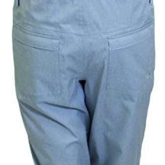 Turbine Ladies Longtrail Bib Pants - Light gray bib pants with black trim and adjustable straps on shoulders.