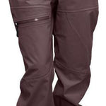 Turbine Ladies Prodigy 3-Layer Pants 2024 - Dark brown pants with a black stripe on the side and silver zippers.