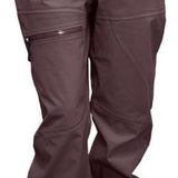 Turbine Ladies Prodigy 3-Layer Pants 2024 - Dark brown pants with a black stripe on the side and silver zippers.