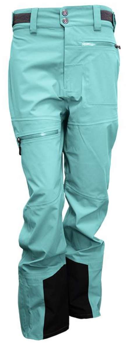 Turbine Ladies Prodigy 3-Layer Pants 2024 - Black pants with a white stripe on the side and silver zippers.