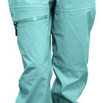 Turbine Ladies Prodigy 3-Layer Pants 2024 - Black pants with a white stripe on the side and silver zippers.