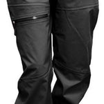Turbine Ladies Prodigy 3-Layer Pants 2024 - Black pants with a zippered pocket on the right thigh and adjustable Velcro straps at the waist.