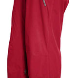 Turbine Women's Siren Shell Pant - Black pants with a subtle white stripe down the side and silver zippers on the pockets.