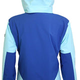 Turbine Ladies Wilder Insulated Jacket 2023 - A blue and white jacket with a hood, featuring a zipper closure on the front.