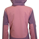 Turbine Ladies Wilder Insulated Jacket - A dusty rose jacket with a darker rose-colored hood and accents on sleeves, featuring a zippered chest pocket and two side pockets.