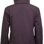 Turbine Ladies Wilder Insulated Jacket - A dark gray jacket with a hood, featuring a small pocket on the upper back and two zippered pockets at the waist.