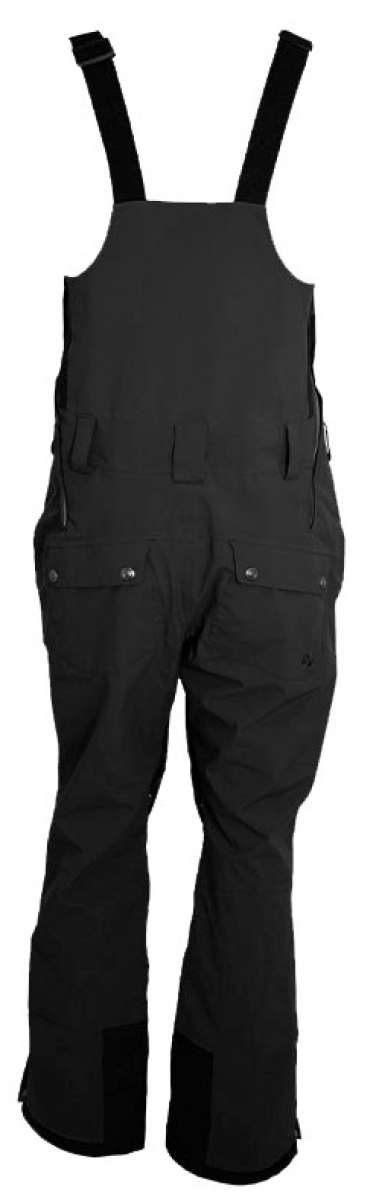 Turbine Mission II Bib Pants 2024 - Black bib pants with adjustable straps and multiple pockets on the sides.
