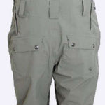 Turbine Mission II Bib Pants 2024 - Pair of khaki-colored snow pants with black trim and adjustable straps on the bib.