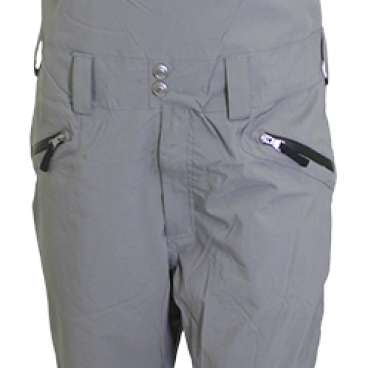 Turbine Mission II Bib Pants 2024 - Gray bib pants with black buckles and adjustable straps on the sides.