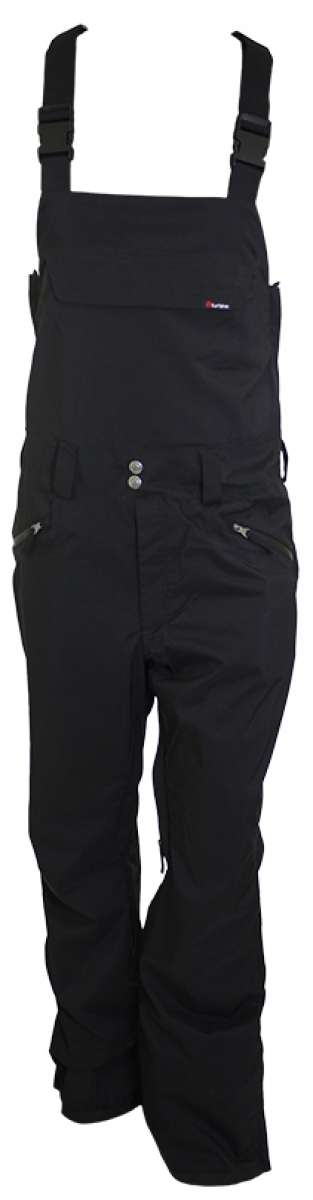 Turbine Mission II Bib Pants 2024 - Black bib pants with adjustable straps and silver buckles.