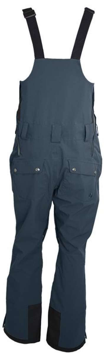 Turbine Mission II Bib Pants 2024 - Dark gray bib pants with black straps and silver buckles.