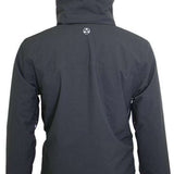 Turbine Ninja Insulated Jacket 2023 - A dark grey jacket with a hood, featuring a white logo on the back and a small white tag on the left sleeve cuff.