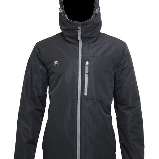 Turbine Patch Insulated Jacket 2021 - A black insulated jacket with a small white logo on the left chest and a patch on the right sleeve.