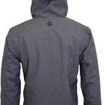 Turbine Planet Insulated Jacket 2023 - A dark gray jacket with a hood, featuring a small black logo on the upper back.