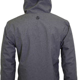 Turbine Planet Insulated Jacket 2023 - A dark gray jacket with a hood, featuring a small black logo on the upper back.