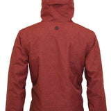 Turbine Planet Insulated Jacket 2023 - A red insulated jacket with a hood, featuring black zippers and a logo on the back.