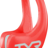 TYR Ergo Swim Nose Clip - Red nose clip with a small, rounded metal piece on the end that attaches to the nose.