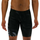 TYR Jammer Vaporwave Swimsuit - Black swimsuit with a wavy, neon-colored pattern on the left leg.