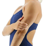 TYR Women's Lapped Trinityfit Swimsuit - A royal blue swimsuit with a textured pattern and a high-cut leg.