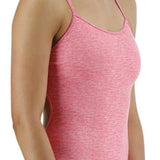 TYR Women's Lapped Trinityfit Swimsuit - A pink swimsuit with a lapped design, featuring thin straps and a high-cut leg.