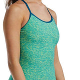 TYR Women's Lapped Trinityfit Swimsuit - A women's swimsuit with a blue and white patterned design.