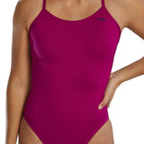 TYR Women's Solid Cutoutfit Swimsuit - A women's swimsuit with a solid pattern, featuring cutouts on the sides.