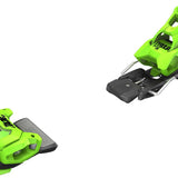 Tyrolia - Attack 14 Ski Bindings 2024 are lime green with black hardware and a silver metal base plate.