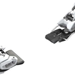 Tyrolia Attack 14 Ski Bindings 2024 - White ski bindings with black and gray accents, featuring a sleek design with silver hardware.