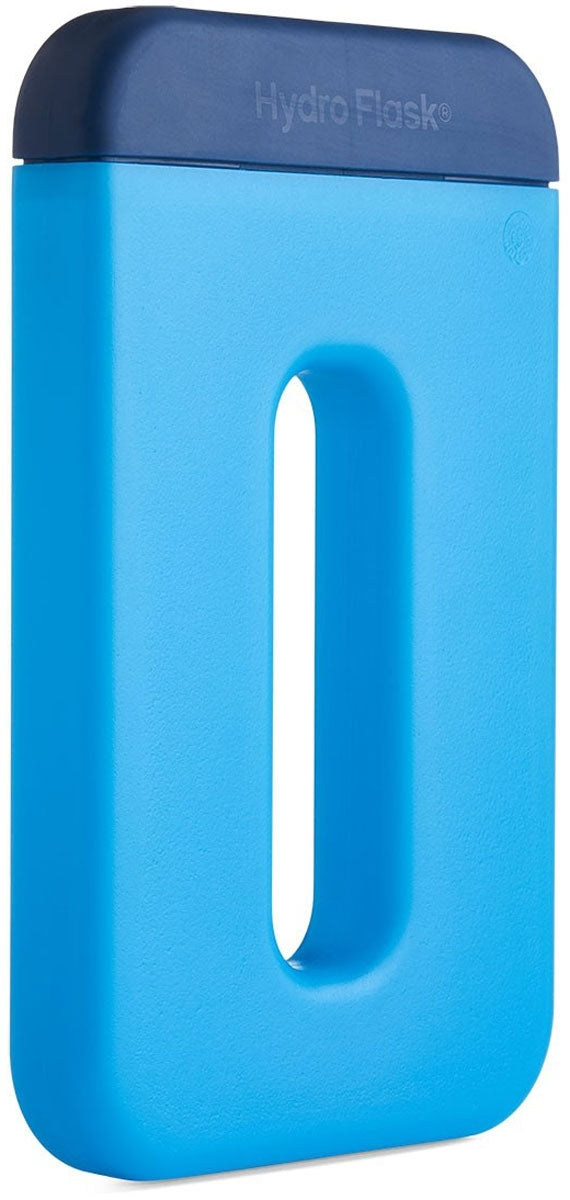 Hydro Flask Unbound Series Ice Pack - A rectangular ice pack with rounded corners, featuring a dark gray top and light blue bottom.