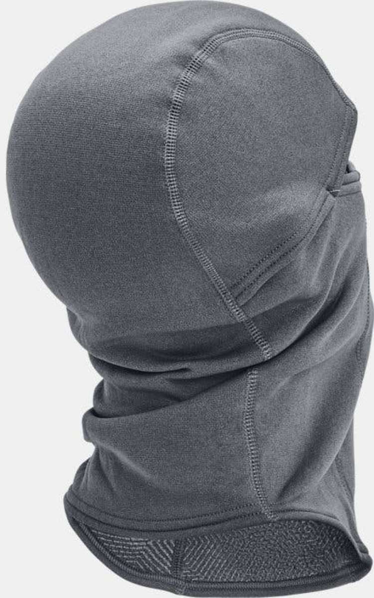 Under Armour Coldgear Balaclava - A gray balaclava with a textured pattern on the trim and ear flaps.
