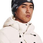 Under Armour UA Halftime Printed Beanie 2022-2023 - A black and white tie-dye beanie with an Under Armour logo on the front.