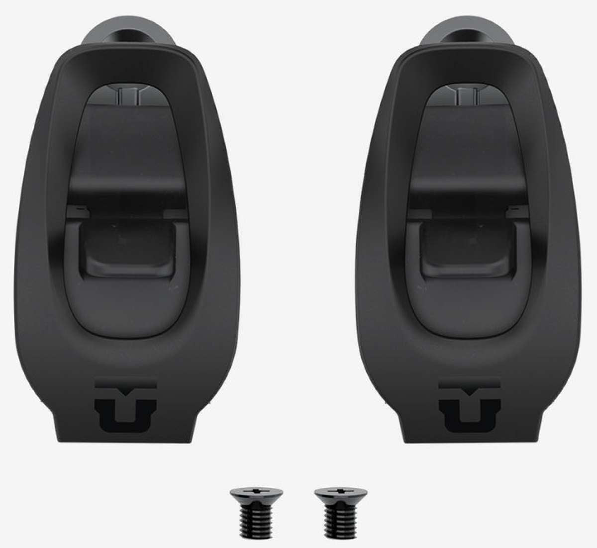 Union Aluminum Ankle Ratchet 2pc 2024 - Two black aluminum ankle ratchets with a square metal buckle and a small, round hole at the top.