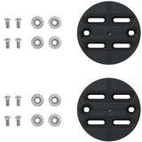Union Camber Disk Set 2024 - Two black plastic disks with four holes each, stacked vertically on a white background.