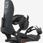 Union Charger Pro Splitboard Binding - Black binding with white logo on top strap, silver screws and bolts, and black straps with white stitching.