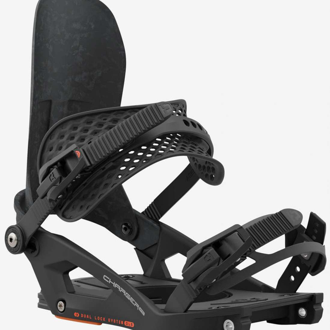 Union Charger Pro Splitboard Binding 2024 - Black splitboard binding with silver screws and black straps.