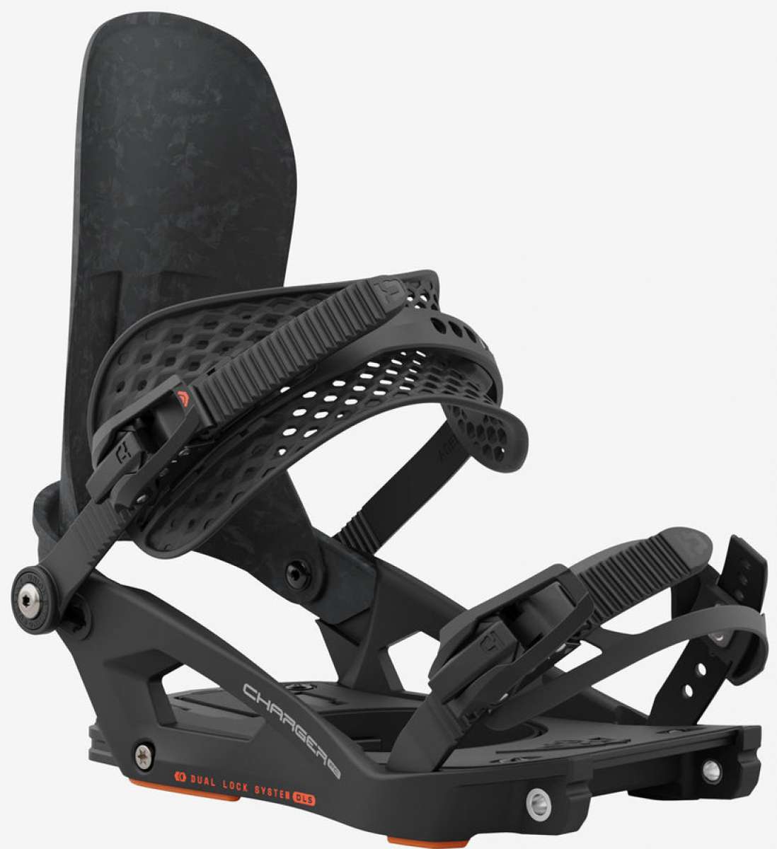 Union Charger Pro Splitboard Binding 2024 - Black splitboard binding with silver screws and black straps.