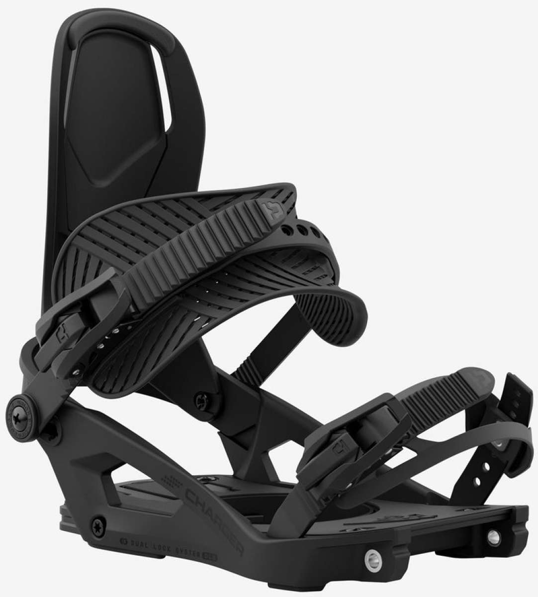 Union Charger Splitboard Binding 2024 - Black splitboard binding with a sleek, modern design and silver hardware accents.