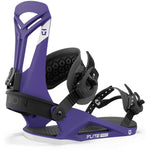 Union Flite Pro Snowboard Binding 2024 - A purple snowboard binding with a white logo on top of the strap and black buckles.