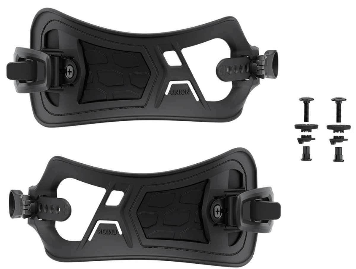 Union Forma Lab Ankle Strap Kit 2024 - Black straps with silver buckles and a black plastic ankle strap buckle.