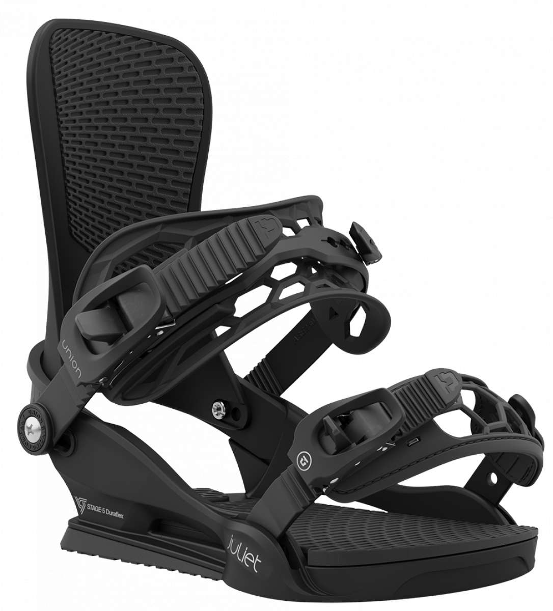 Union Women's Juliet Snowboard Binding - Black snowboard binding with a textured pattern on the straps and baseplate.
