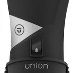 Union Women's Juliet Snowboard Binding - A black snowboard binding with a white logo featuring a stylized "U" and a small silver buckle.
