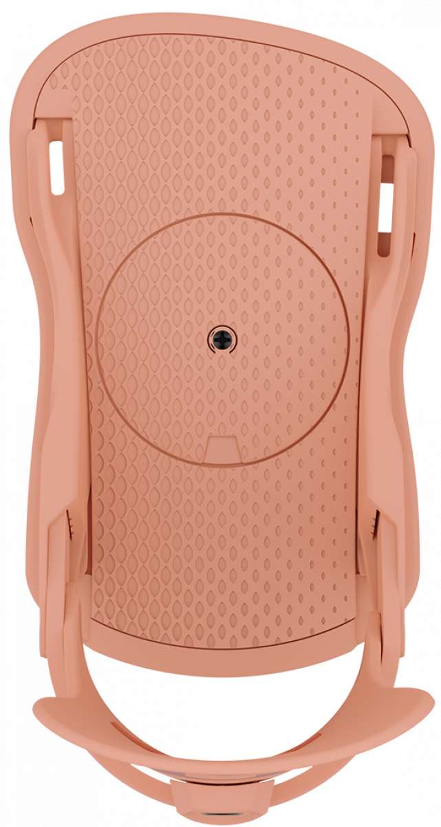 Union Women's Legacy Snowboard Binding 2024 - A women's snowboard binding with a sleek black baseplate and silver buckles.