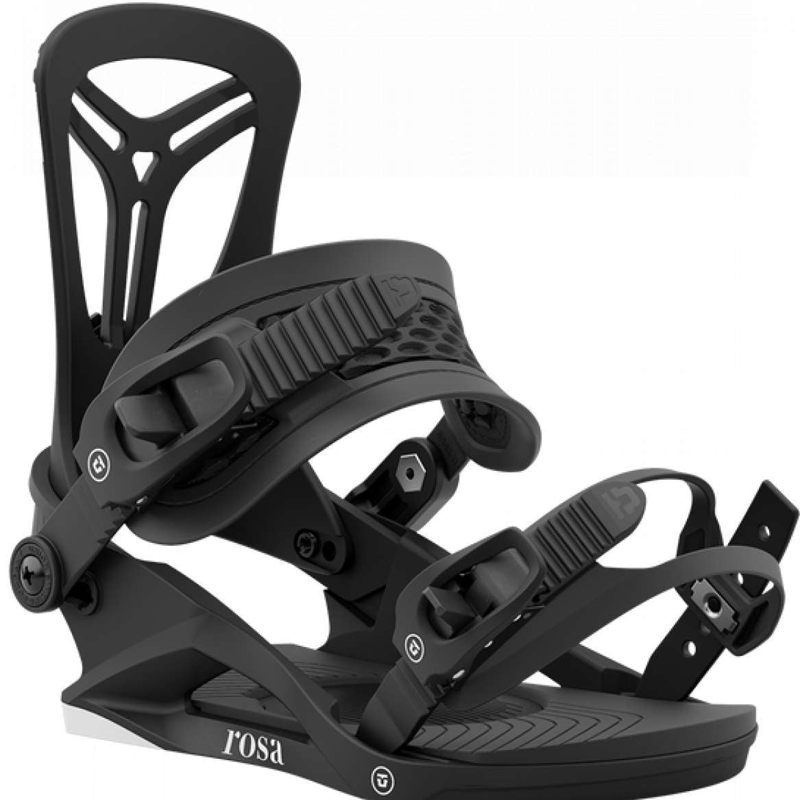 Union Women's Rosa Snowboard Binding - Black binding with a textured strap and a small logo on the buckle.