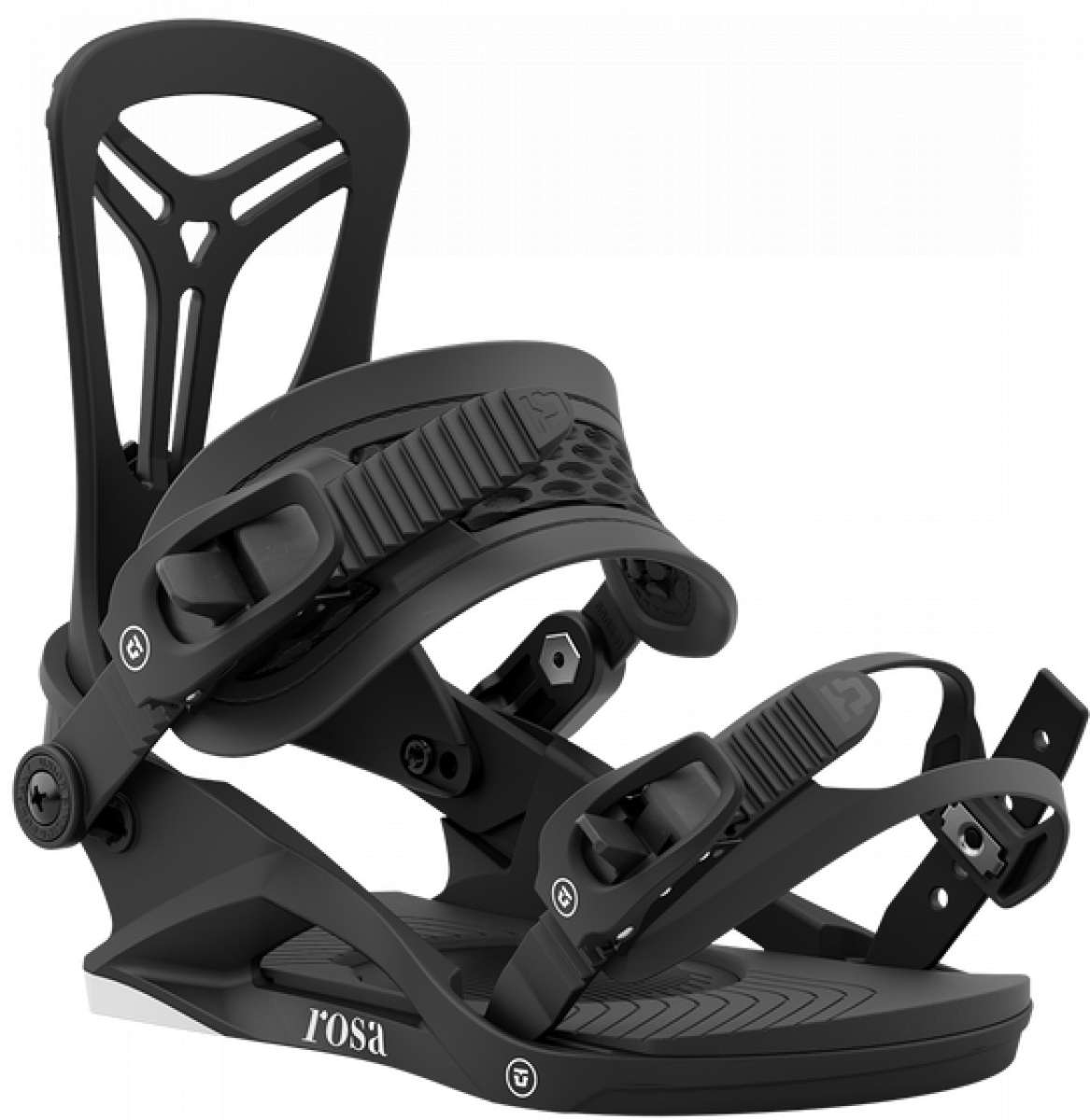 Union Women's Rosa Snowboard Binding - Black binding with a textured strap and a small logo on the buckle.