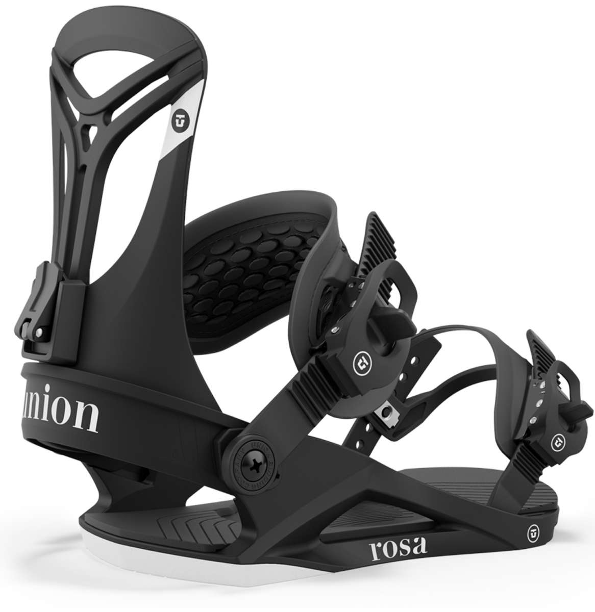 Union Women's Rosa Snowboard Binding - Black snowboard binding with white accents and a textured footbed.